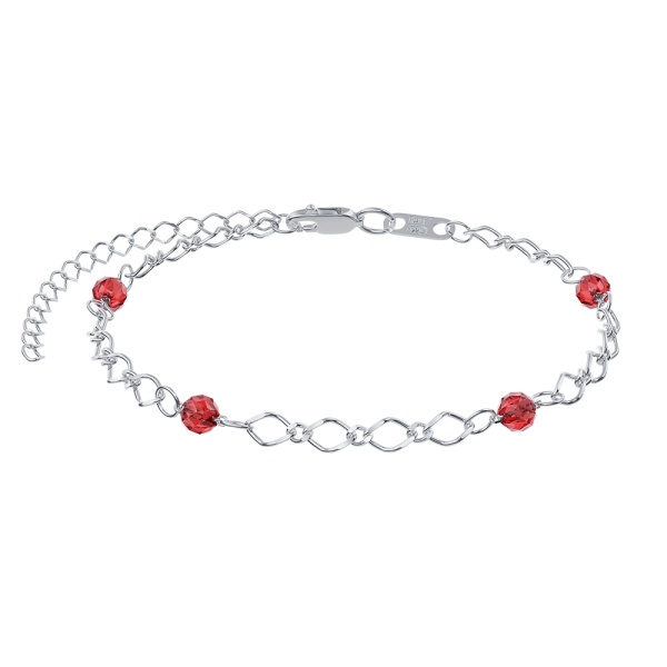 Браслет из серебра с гранатом